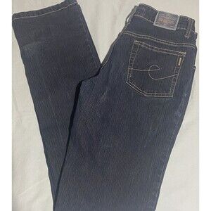 Catch Me Womens Straight Fit Dark Blue Denim 5 Pockets Design Pockets W 33 x L34